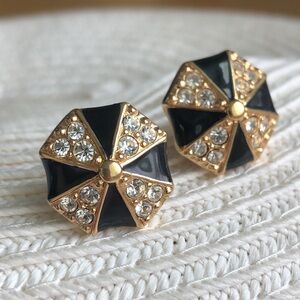 VTG Swarovski round post earrings  (E22)